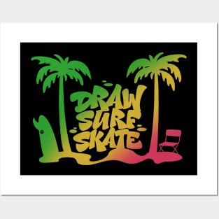 Draw Sure Skate bEach Posters and Art